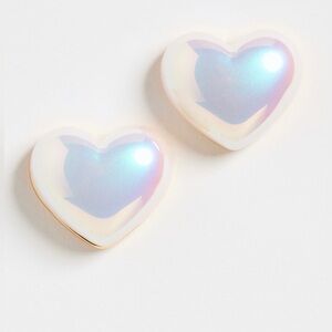 Iridescent Heart Earrings